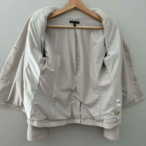 Eileen Fisher Crinkle Fabric Blazer XS Notched Collar Pockets Button Closure XS - Picture 7 of 14